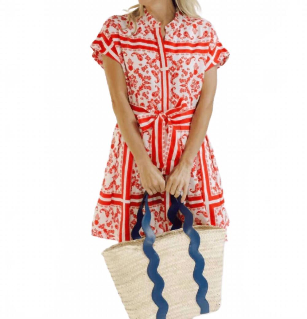 NEW NAVYBLEU winnie mini dress in red paisley
